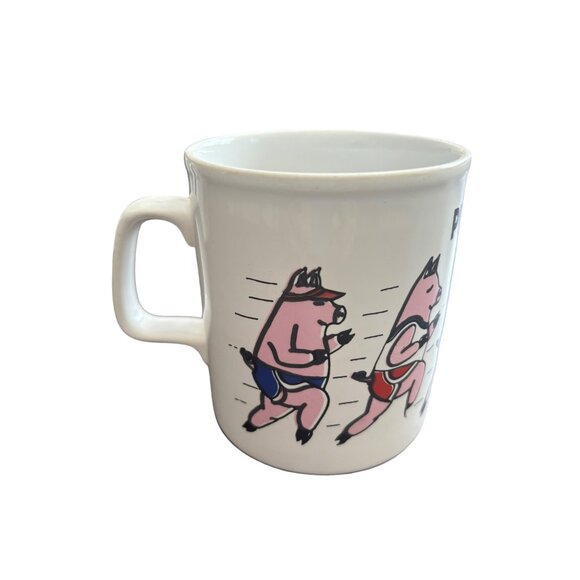 Pigathon Pig Coffee Mugs Set of 3 Vintage 1980's England 3.5" - Picture 8 of 16